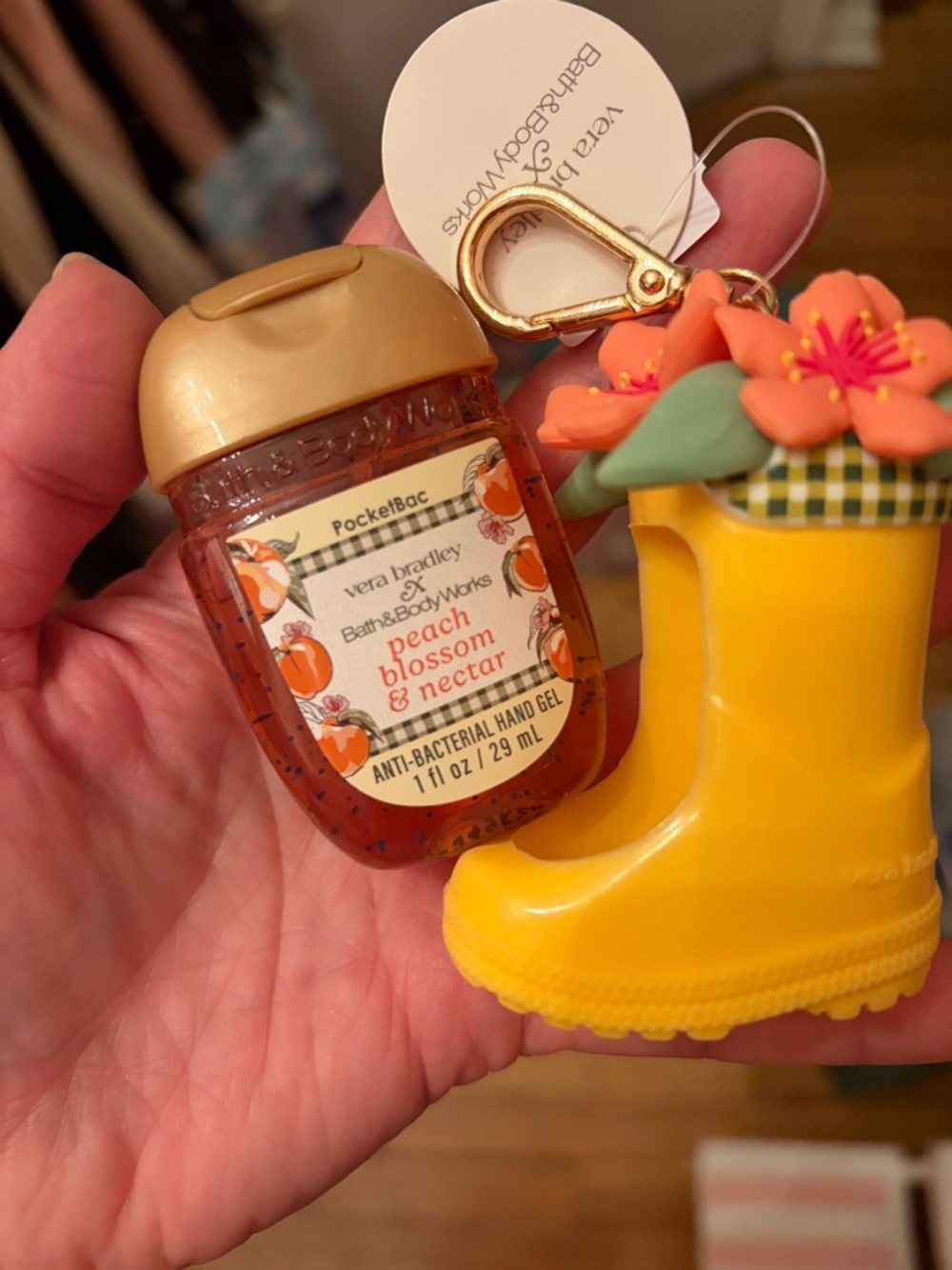 Bath and body works Vera Bradley hand sanitizer rain boot flower holder hand san